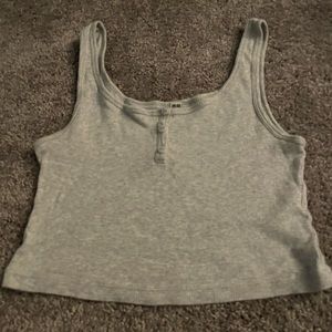 Uniqlo grey crop tank top